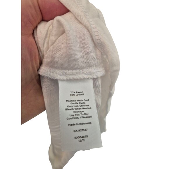 Talbots Pleated Ruched Tank Top Layering Top Jersey White Sz XL NEW - Picture 6 of 6